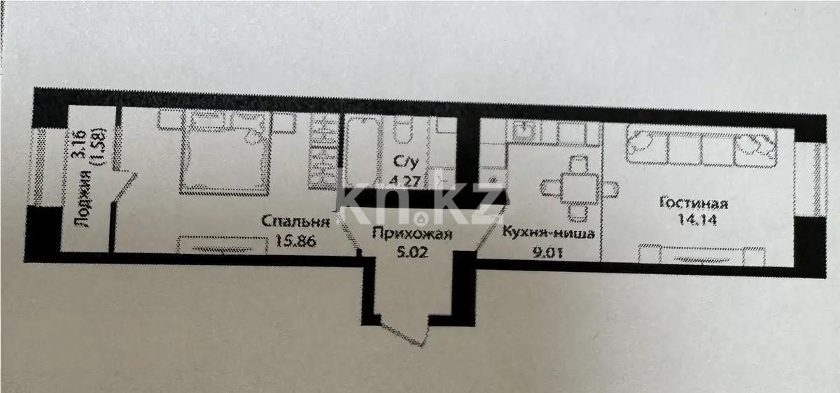 Продажа 2-комнатной квартиры, 50 м², ул. Е-15, дом  16 в Астане