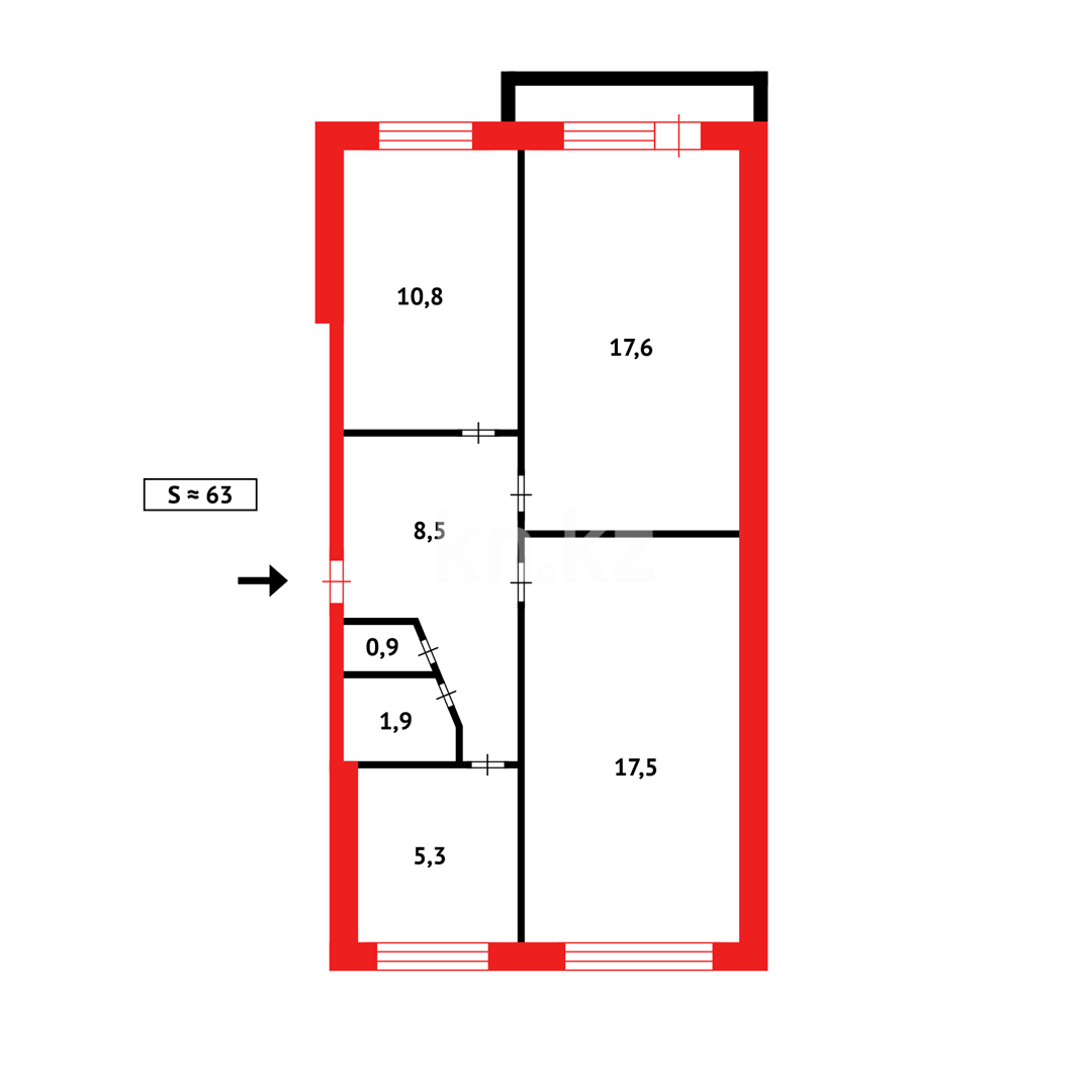 Продажа 3-комнатной квартиры, 62 м² в Темиртау - фото 9