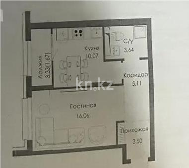 Продажа 1-комнатной квартиры, 40 м² в Алматы