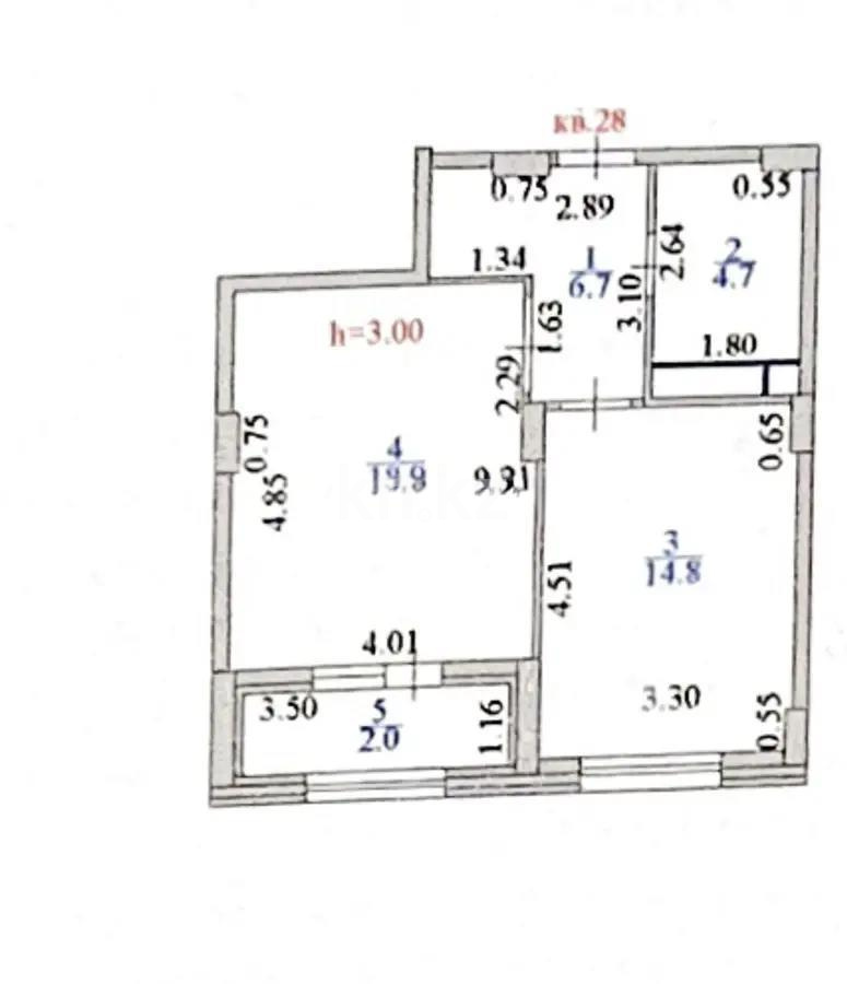 Продажа 1-комнатной квартиры, 47 м², ул. Бокейхана, дом  25б в Астане - фото 3