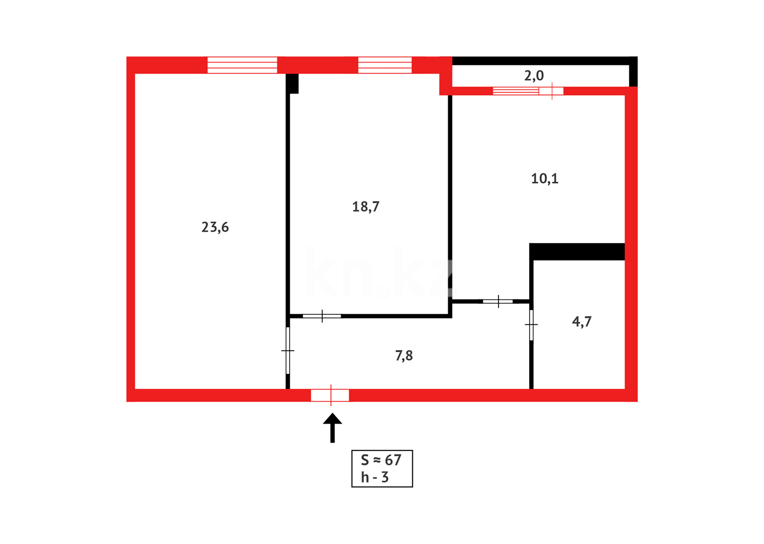 Продажа 2-комнатной квартиры, 67.16 м² в Астане - фото 2