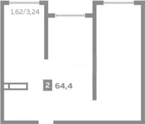 Продажа 2-комнатной квартиры, 64.4 м² в Алматы