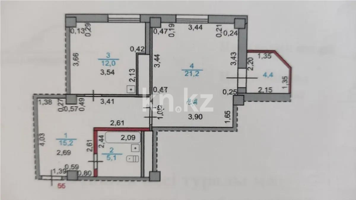 Продажа 1-комнатной квартиры, 53.5 м² в Астане - фото 2