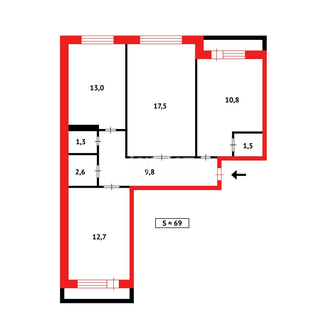 Продажа 3-комнатной квартиры, 71 м² в Темиртау - фото 21
