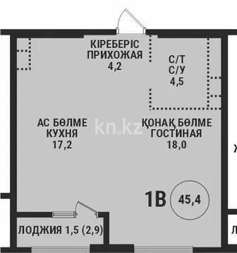 Продажа 1-комнатной квартиры, 45.5 м² в Алматы
