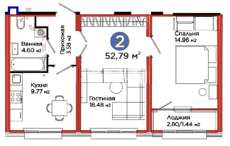 Продажа 2-комнатной квартиры, 53 м² в Астане - фото 7