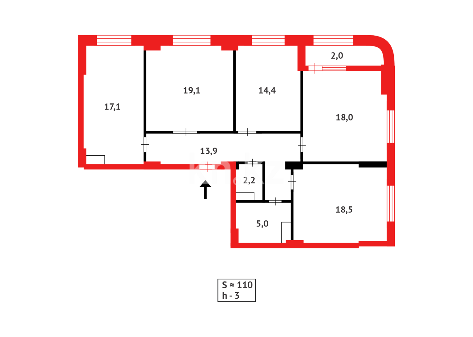 Продажа 4-комнатной квартиры, 110.2 м² в Астане - фото 17