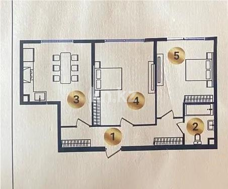 Продажа 2-комнатной квартиры, 70.7 м² в Алматы