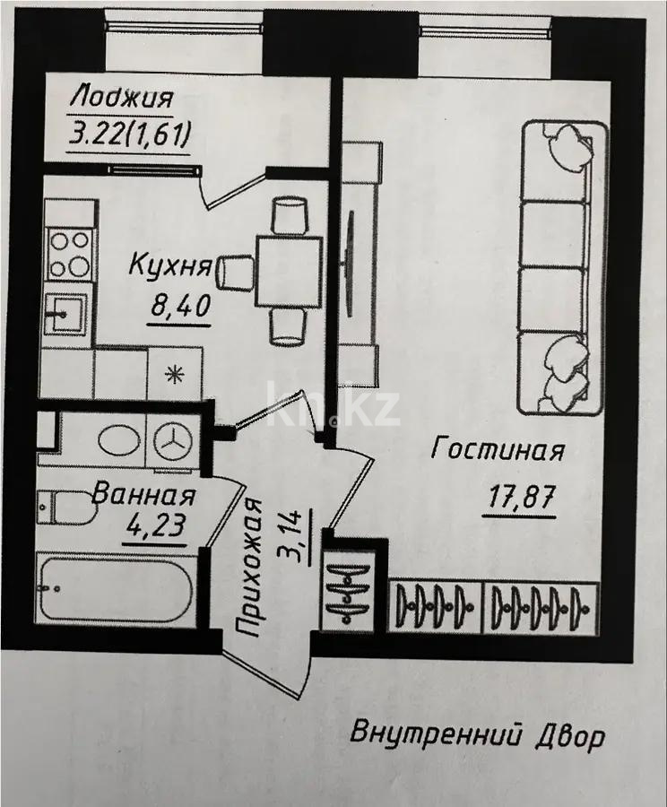 Продажа 1-комнатной квартиры, 36 м² в Астане