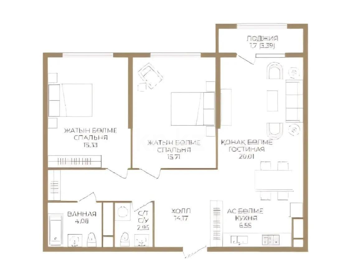 Продажа 3-комнатной квартиры, 80 м², ул. Сатпаева, дом  90а/1 в Алматы