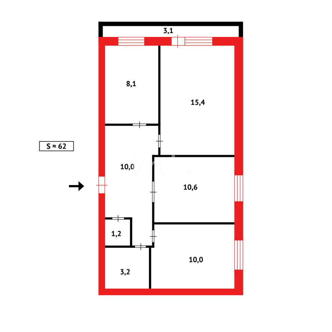 Продажа 3-комнатной квартиры, 62 м² в Караганде - фото 18