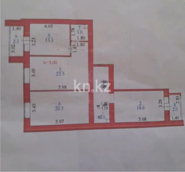 Продажа 3-комнатной квартиры, 93 м² в Астане