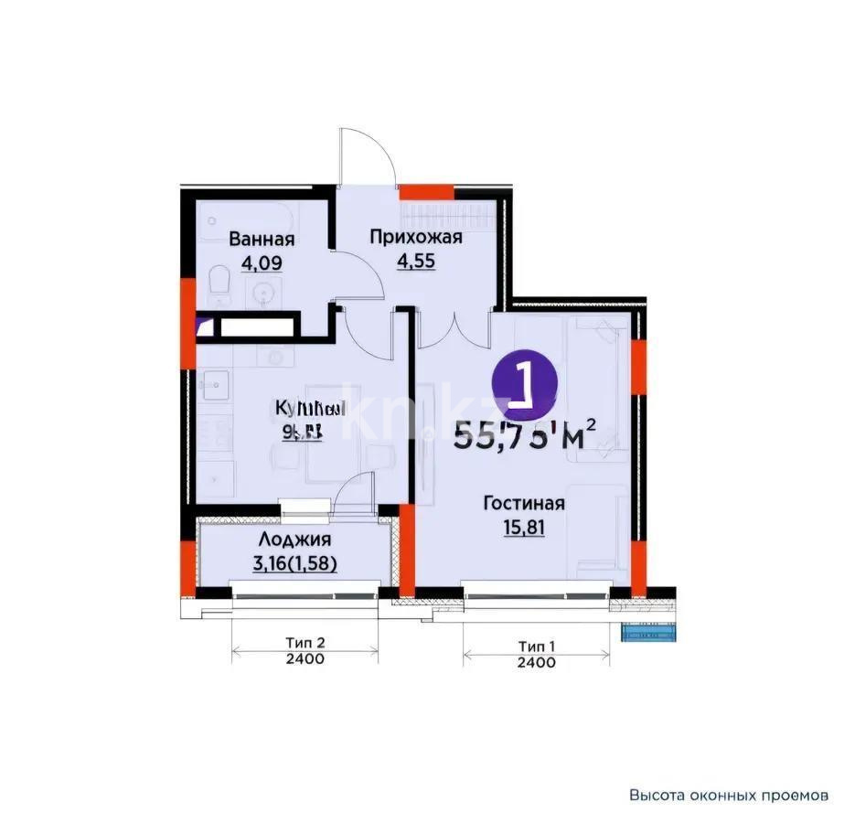Продажа 1-комнатной квартиры, 36 м² в Астане - фото 3