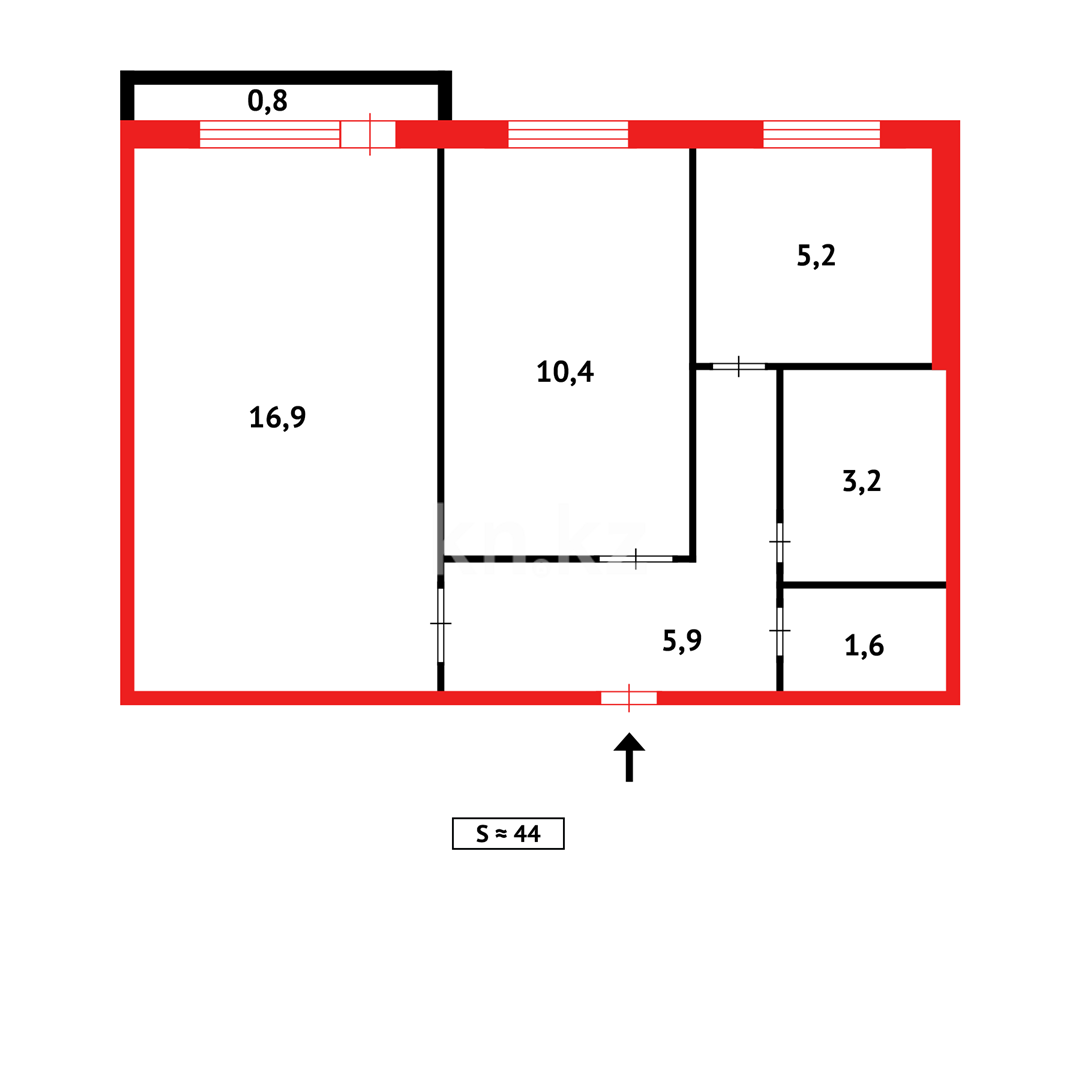 Продажа 2-комнатной квартиры, 44 м² в Темиртау - фото 7