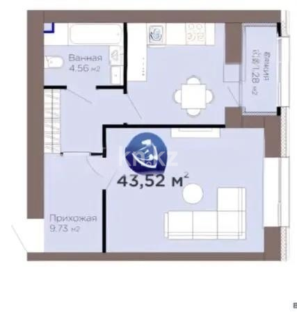 Продажа 1-комнатной квартиры, 44 м² в Астане