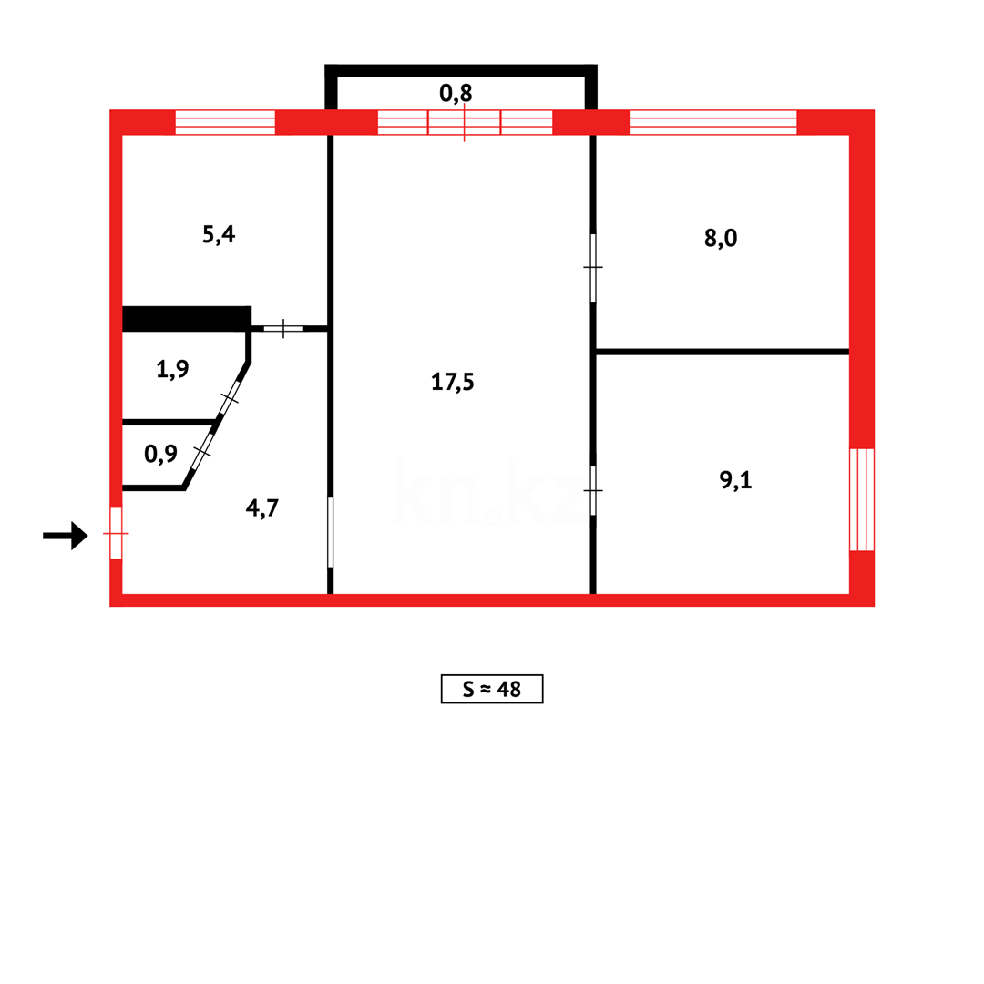 Продажа 3-комнатной квартиры, 48 м² в Темиртау - фото 10
