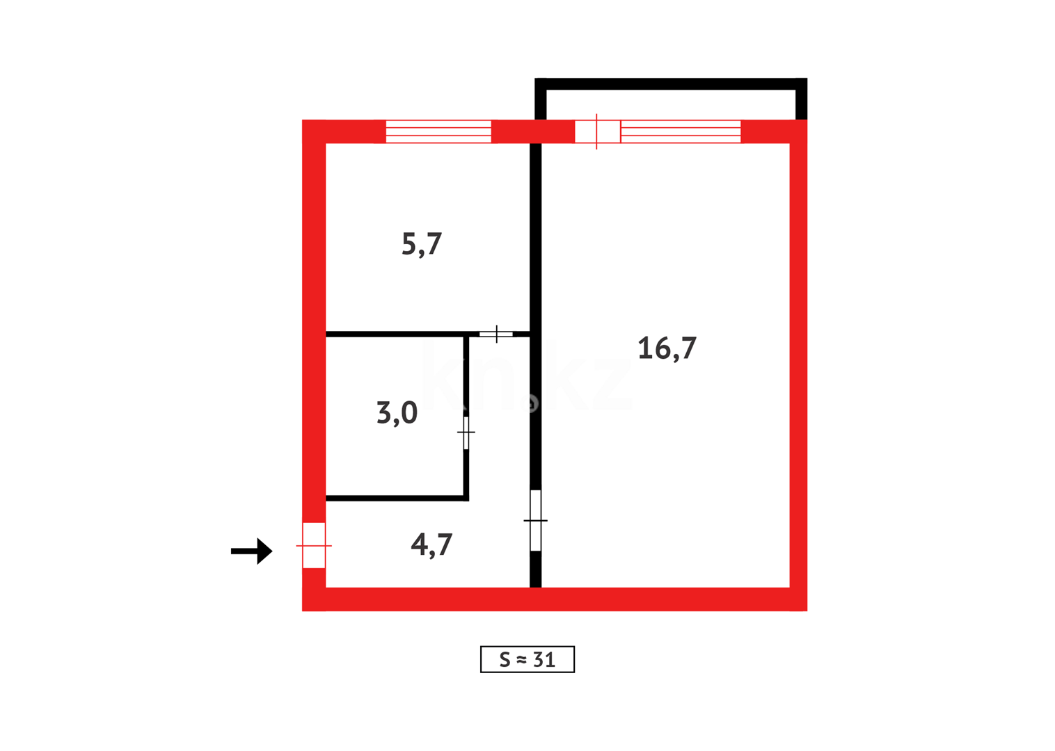 Продажа 1-комнатной квартиры, 31 м² в Абае - фото 7