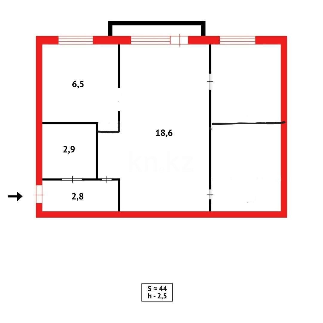 Продажа 2-комнатной квартиры, 44 м² в Темиртау - фото 16