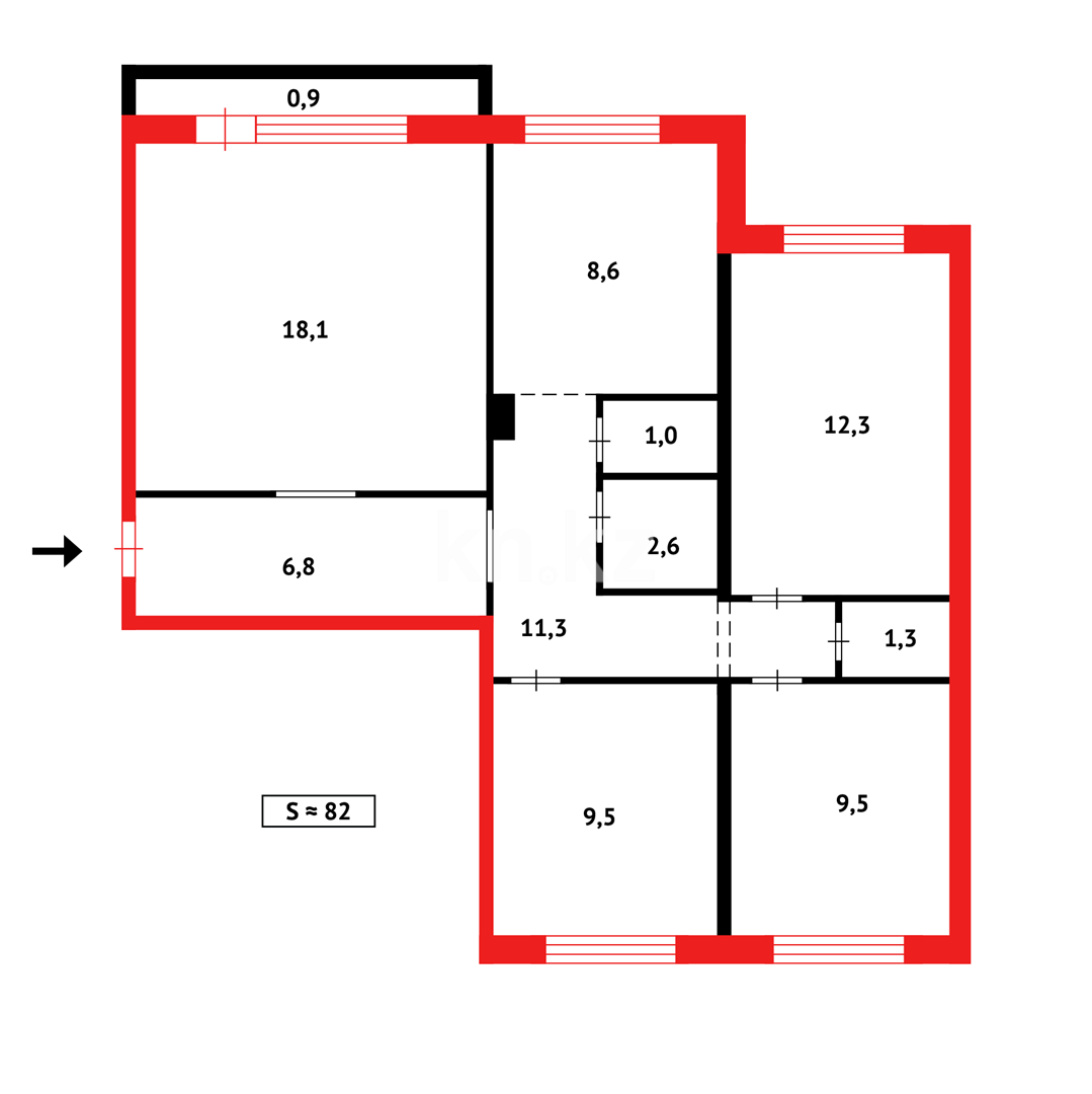 Продажа 4-комнатной квартиры, 81 м² в Караганде - фото 17
