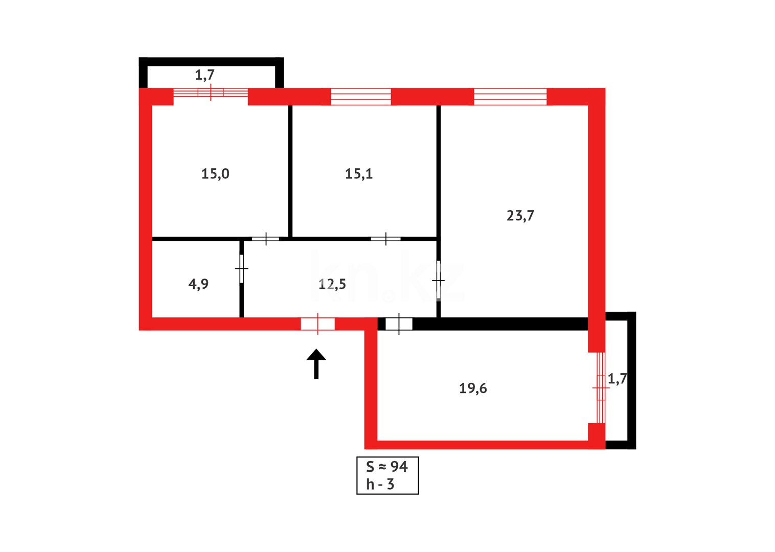 Продажа 3-комнатной квартиры, 95 м², пр. Сейфуллина, дом  10/1 в Караганде - фото 13