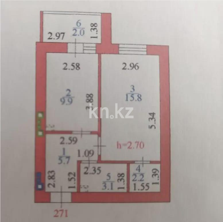 Продажа 1-комнатной квартиры, 38.7 м² в Астане