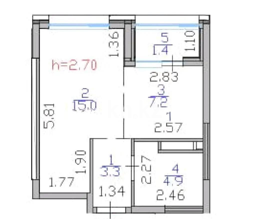Продажа 1-комнатной квартиры, 31.8 м² в Астане