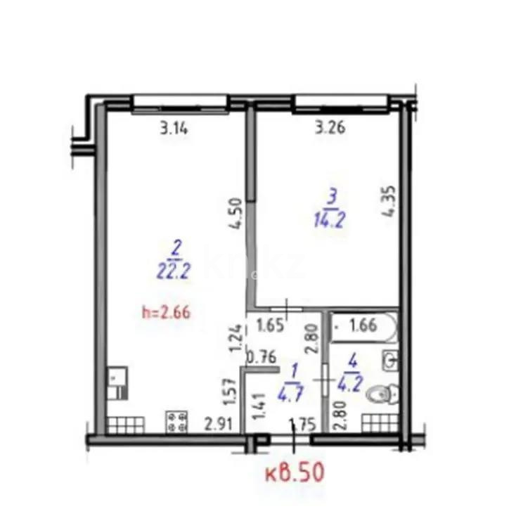 Продажа 2-комнатной квартиры, 45.3 м² в Алматы - фото 5
