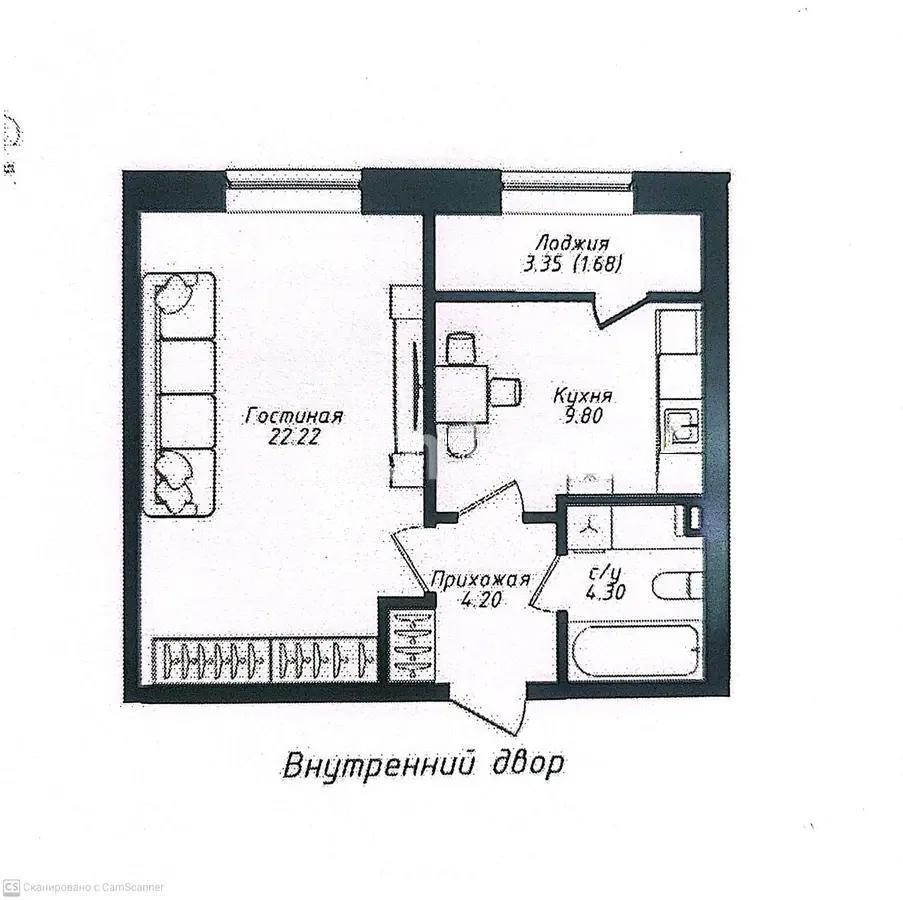 Продажа 1-комнатной квартиры, 42.2 м² в Астане