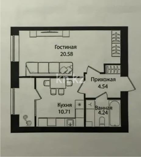 Продажа 1-комнатной квартиры, 42 м² в Астане
