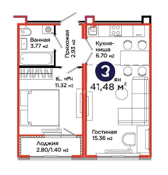 Продажа 2-комнатной квартиры, 42 м², ул. С-902, дом  8 в Астане