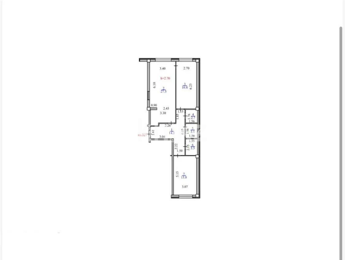 Продажа 3-комнатной квартиры, 83.3 м², ул. Ауэзова, дом  2/8 в Алматы
