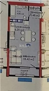 Продажа 1-комнатной квартиры, 34 м² в Алматы