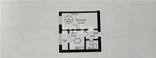 Продажа 1-комнатной квартиры, 45 м², пр. Кошкарбаева, дом  50 в Астане
