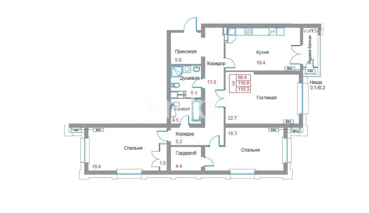 Продажа 3-комнатной квартиры, 127 м², ул. Жарокова, дом  218 в Алматы - фото 4