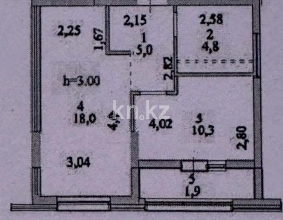Продажа 1-комнатной квартиры, 39.6 м² в Астане