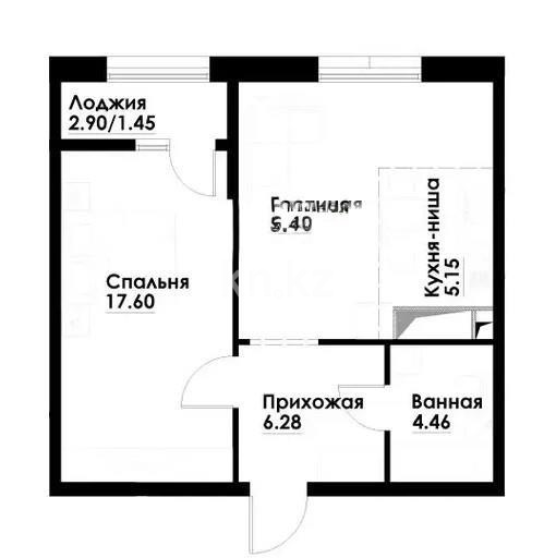Продажа 2-комнатной квартиры, 49.19 м², ул. Фадеева, дом  38г в Алматы