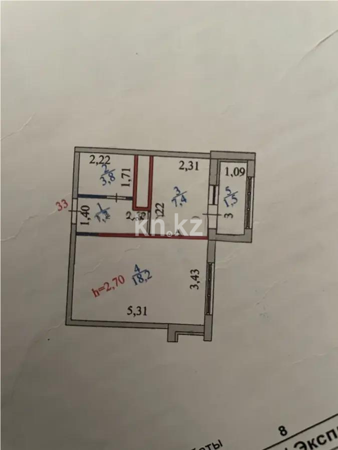 Продажа 1-комнатной квартиры, 35 м², ул. Мухамедханова, дом  17 в Астане - фото 3