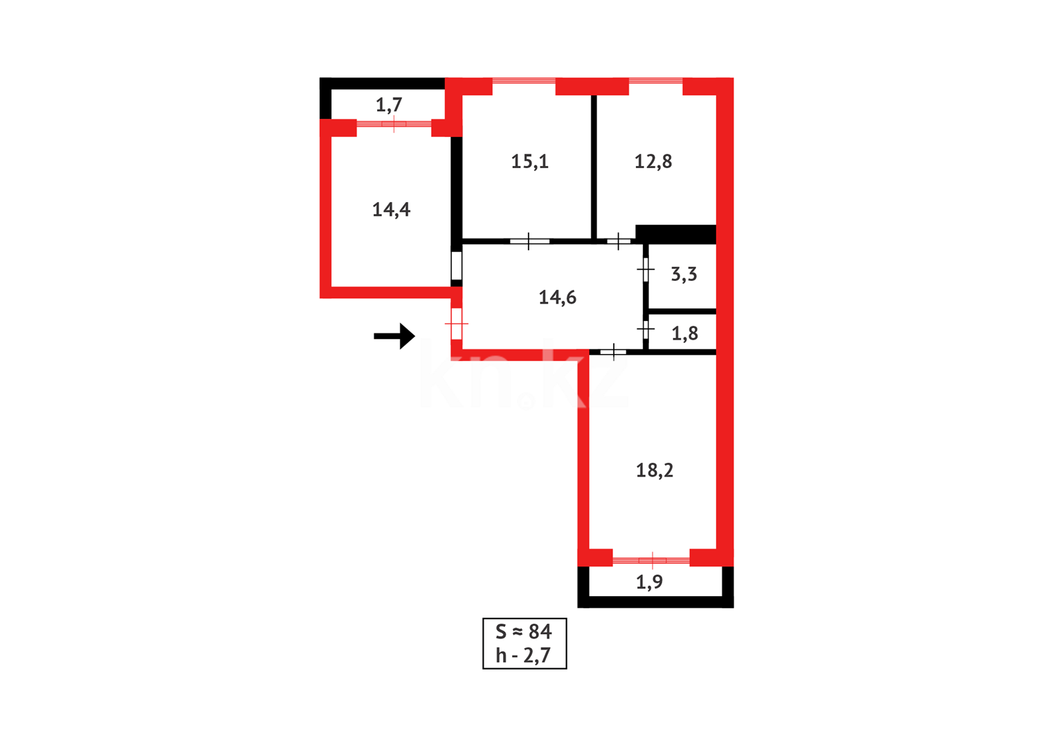 Продажа 3-комнатной квартиры, 83 м² в Караганде - фото 26