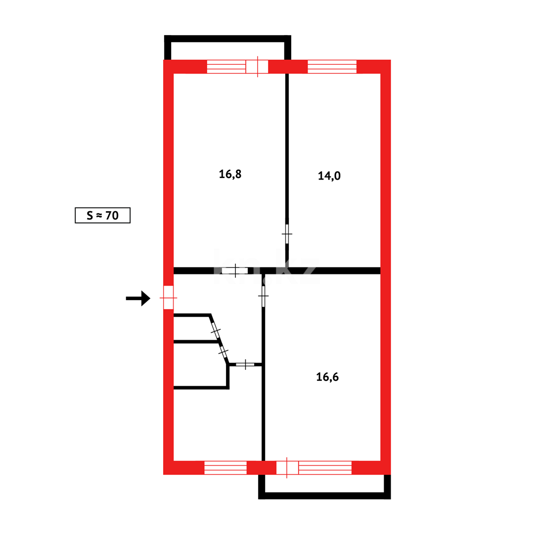 Продажа 3-комнатной квартиры, 70 м² в Караганде - фото 8