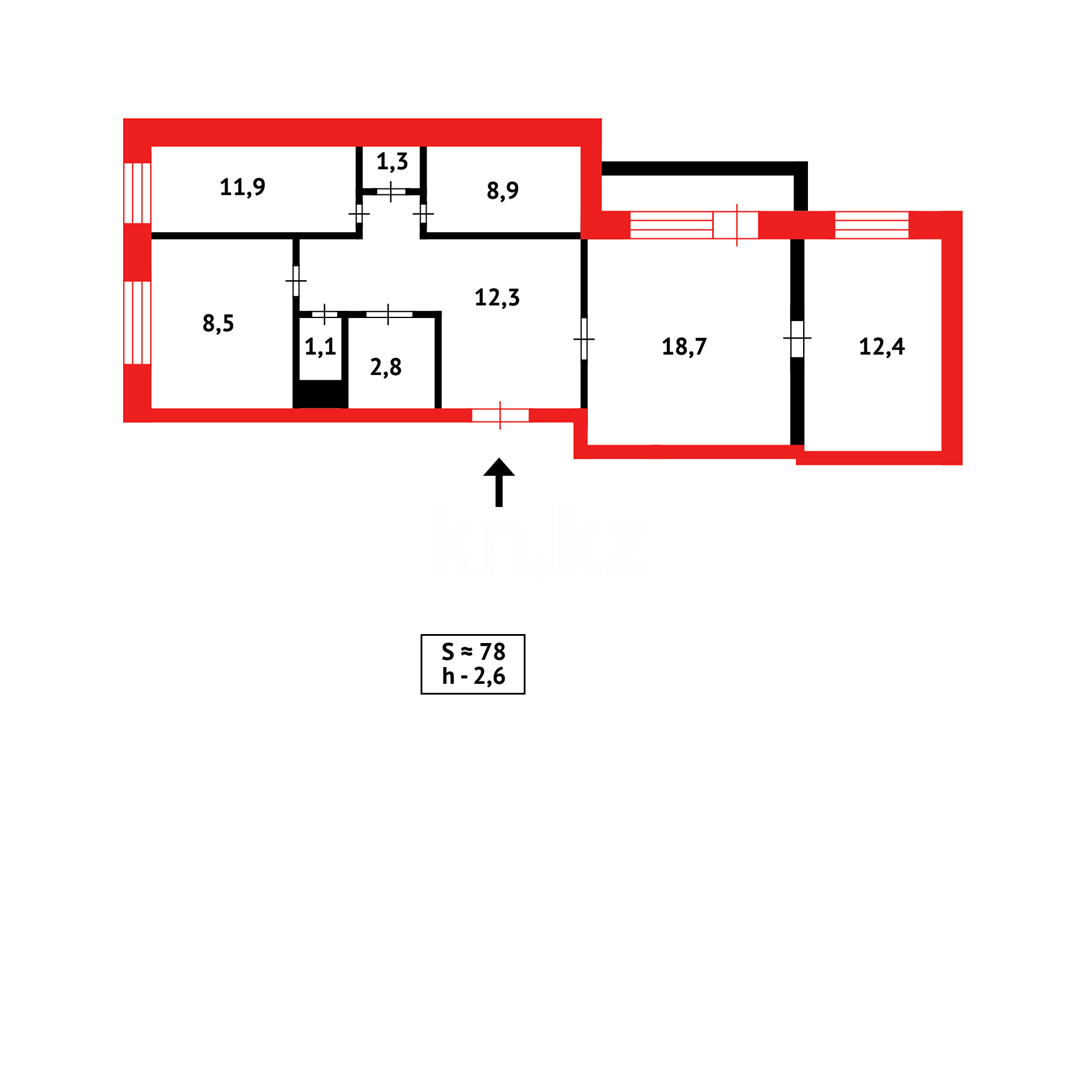Продажа 4-комнатной квартиры, 77 м² в Караганде - фото 31