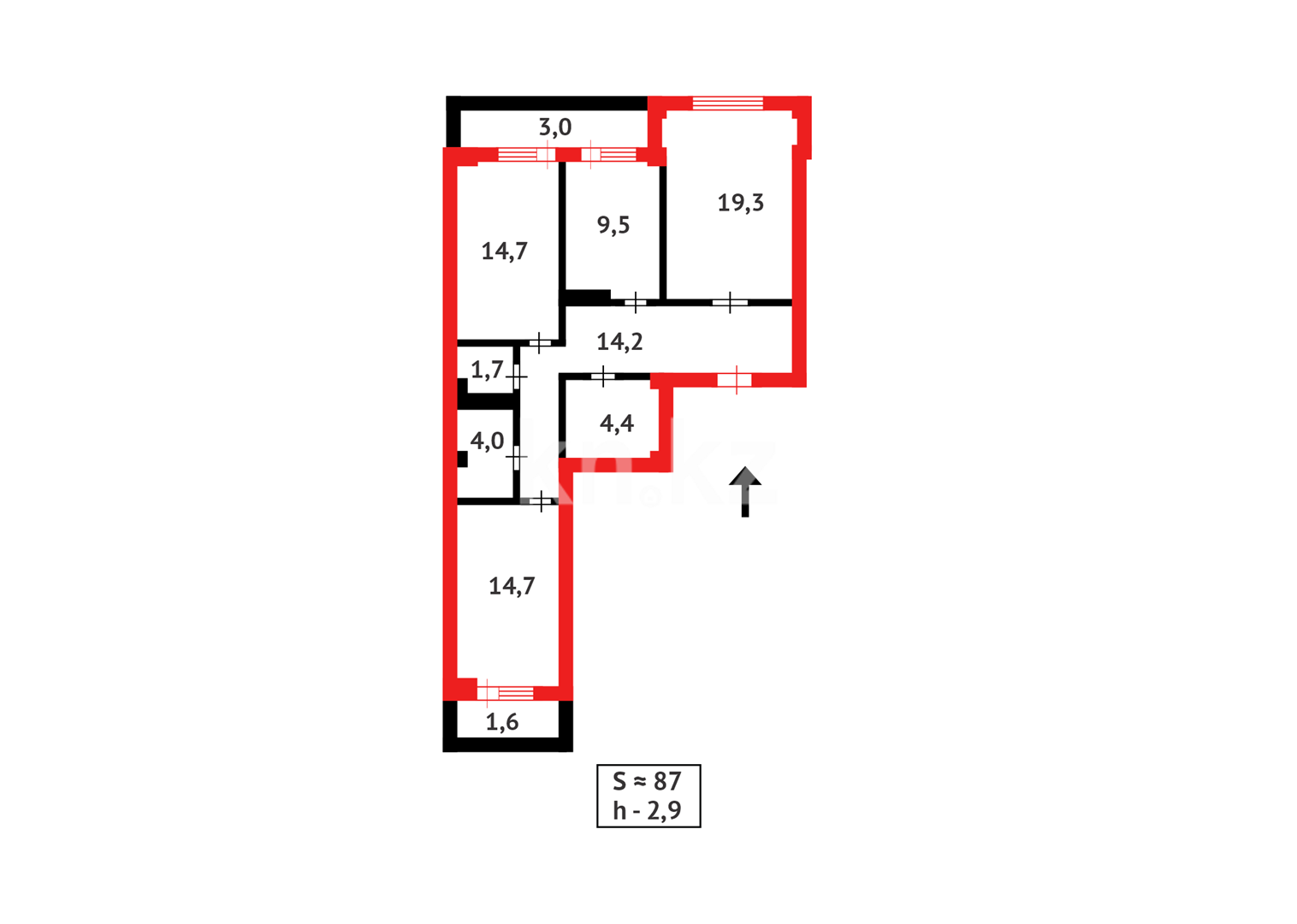 Продажа 3-комнатной квартиры, 90 м² в Астане - фото 19