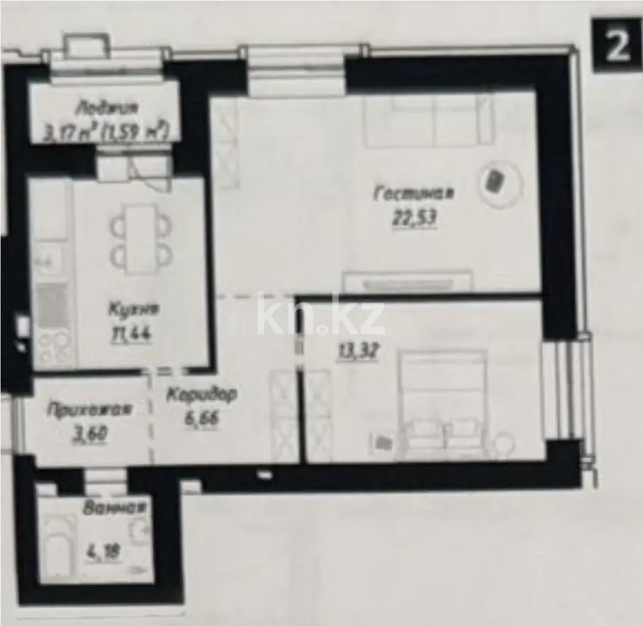 Продажа 2-комнатной квартиры, 63 м², ул. Калдаякова, дом  12 в Астане