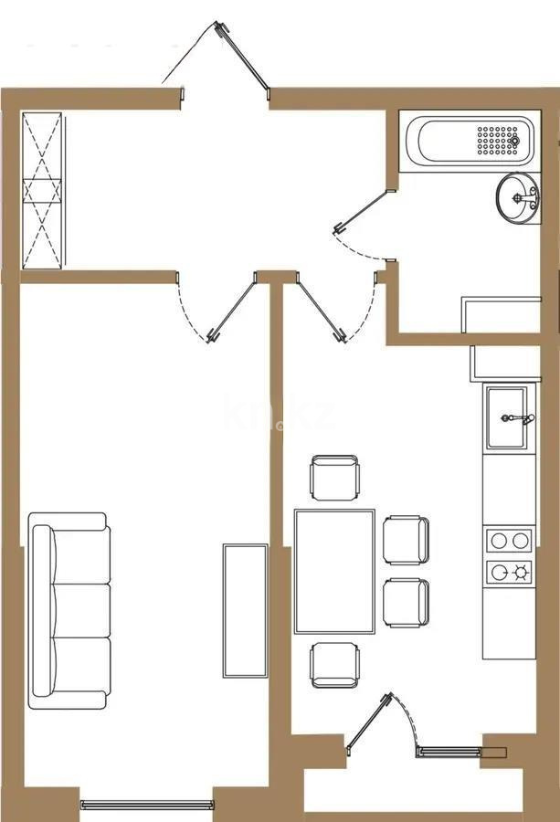 Продажа 1-комнатной квартиры, 41.8 м² в Алматы