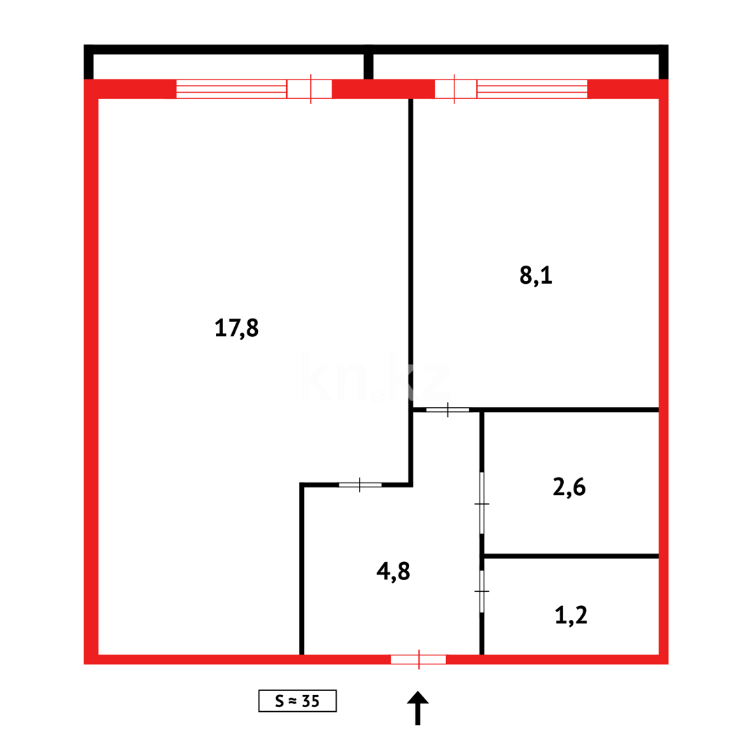 Продажа 1-комнатной квартиры, 35 м², ул. Ермекова в Караганде - фото 8