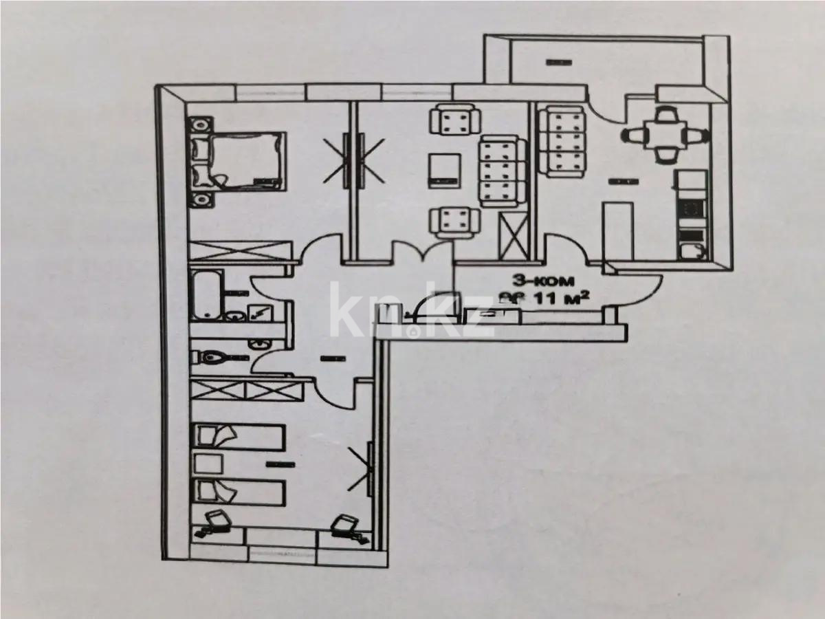 Продажа 3-комнатной квартиры, 94.3 м² в Астане