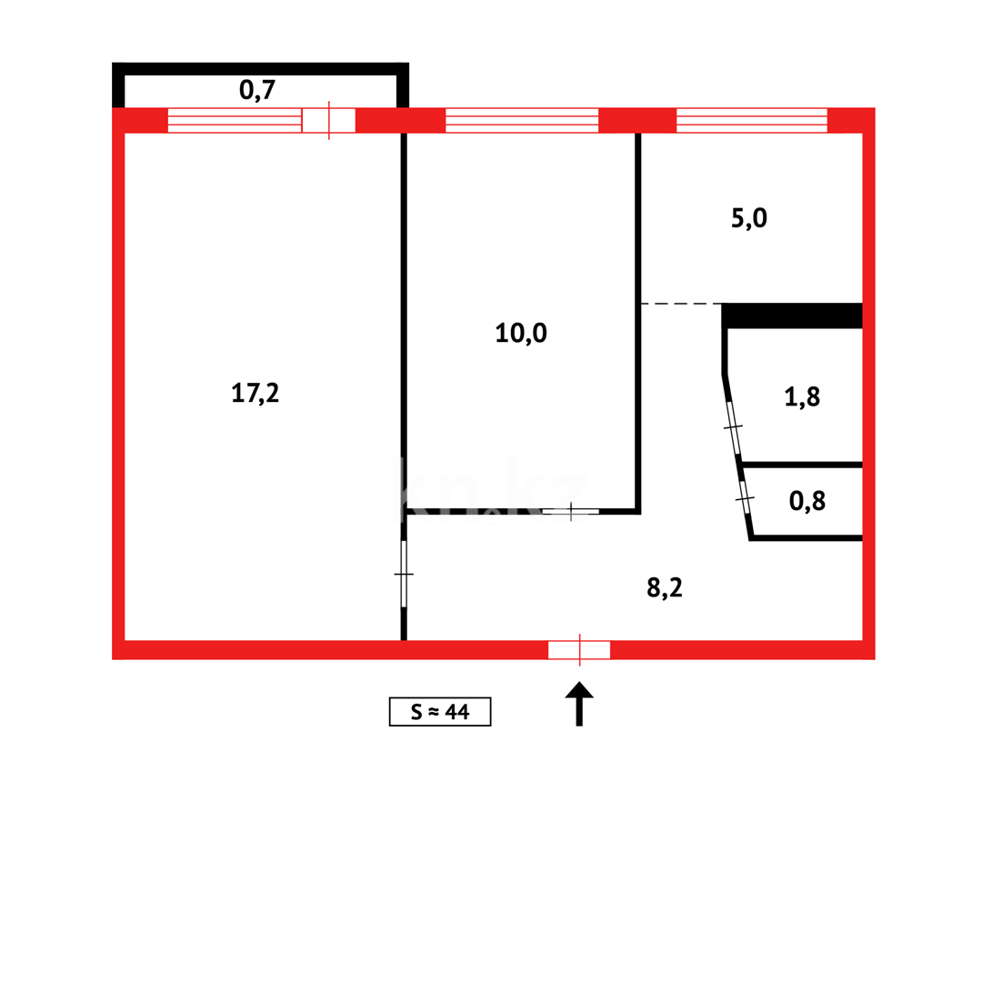 Продажа 2-комнатной квартиры, 44 м², мкр-н Восток-1 в Караганде - фото 13