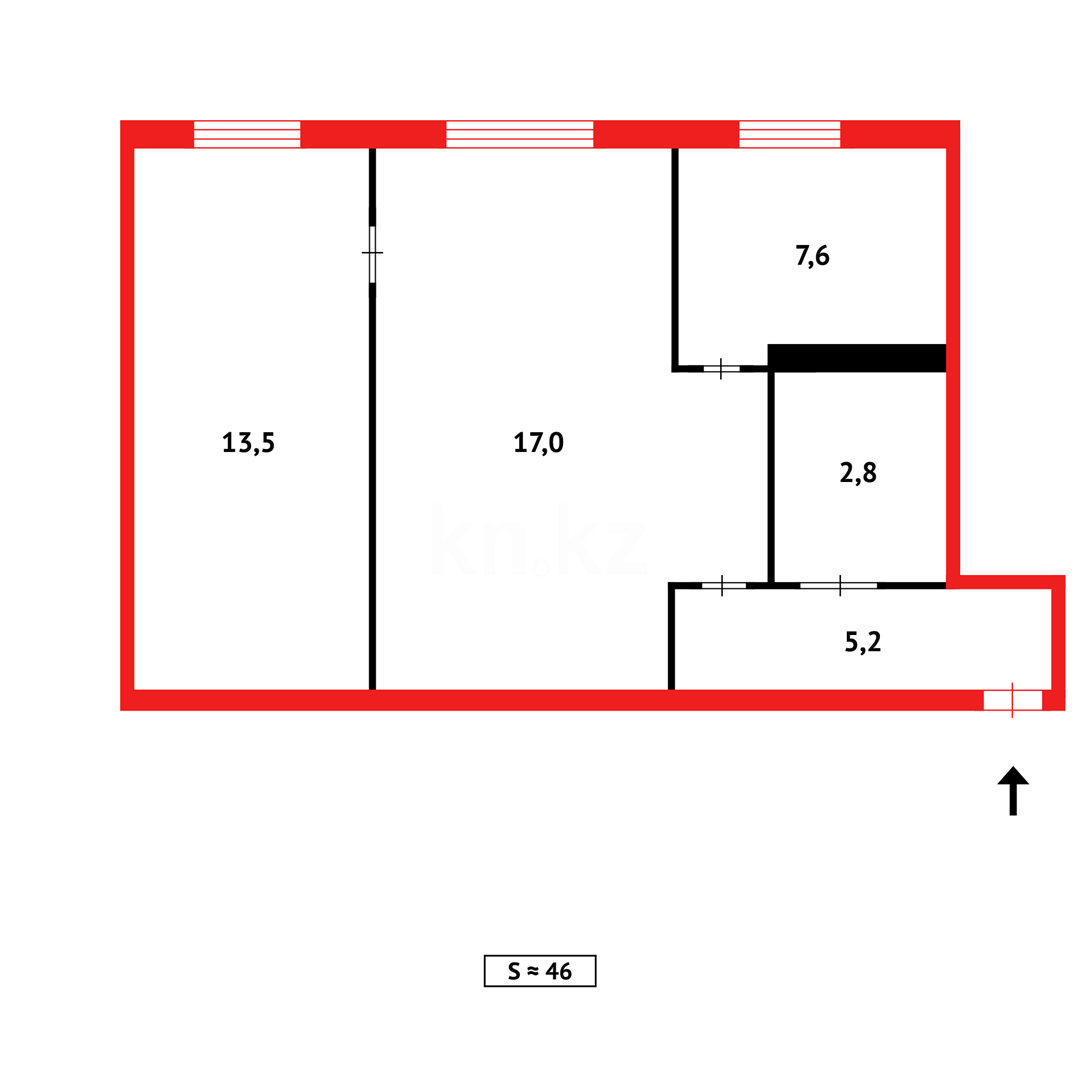 Продажа 2-комнатной квартиры, 45 м² в Темиртау - фото 11