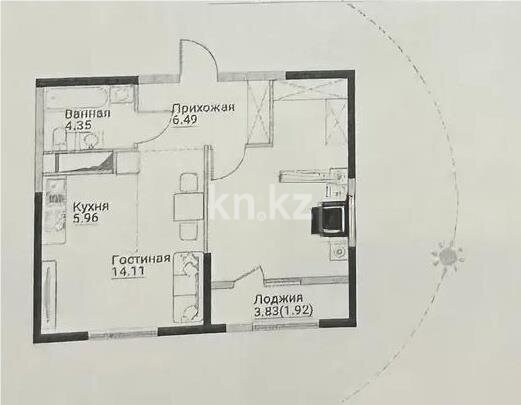 Продажа 2-комнатной квартиры, 51.35 м² в Алматы