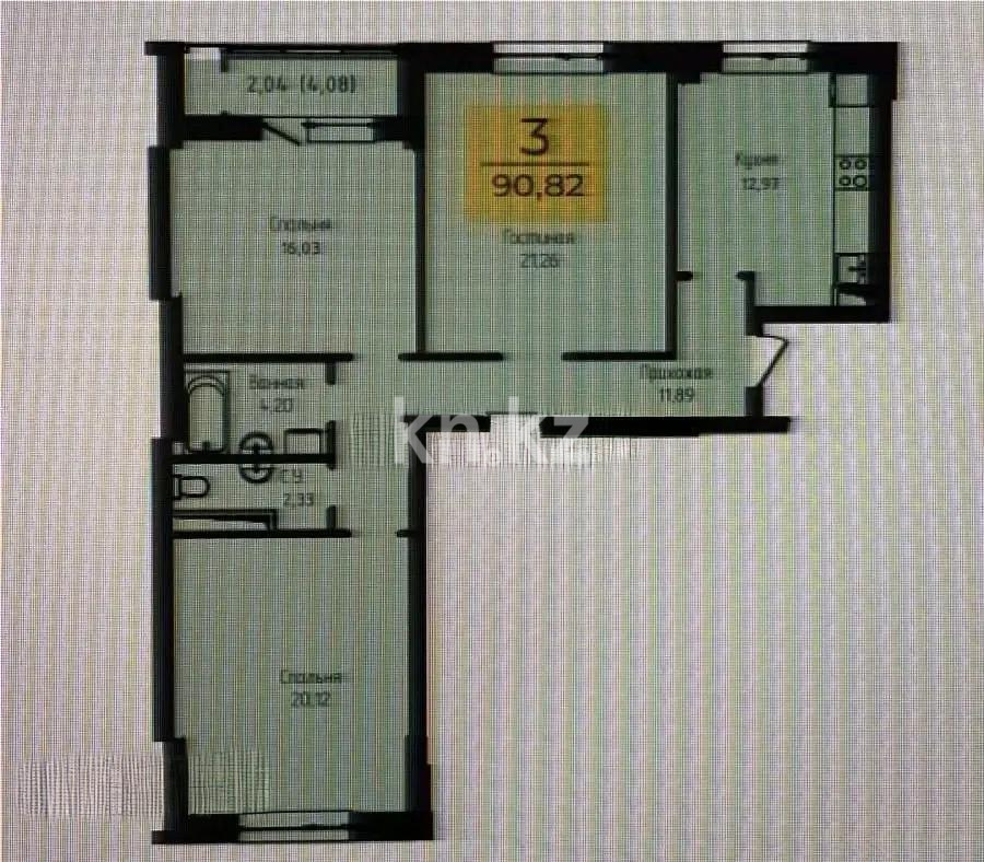 Продажа 3-комнатной квартиры, 91 м² в Астане