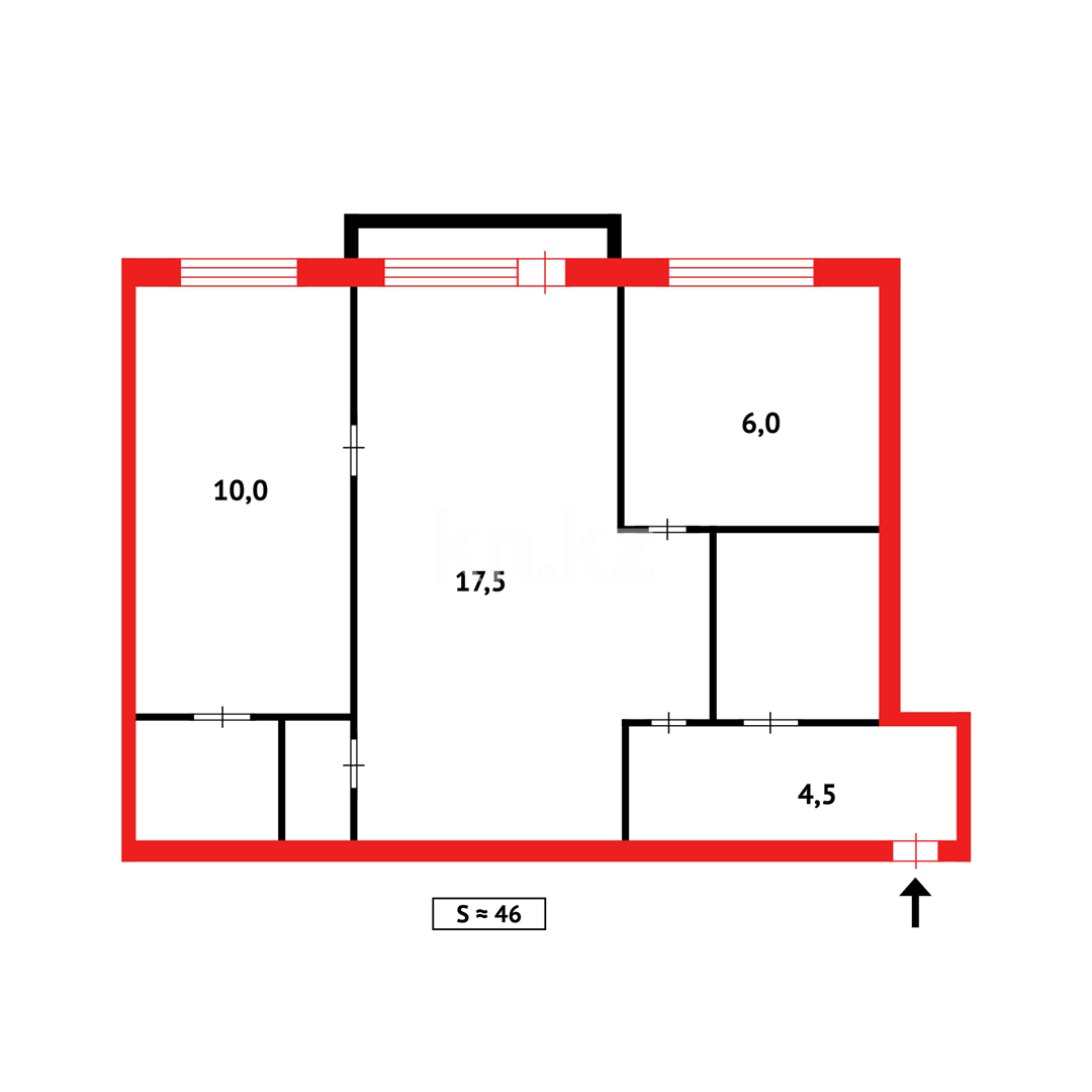 Продажа 2-комнатной квартиры, 43 м², пр. Бухар-жырау в Караганде - фото 14